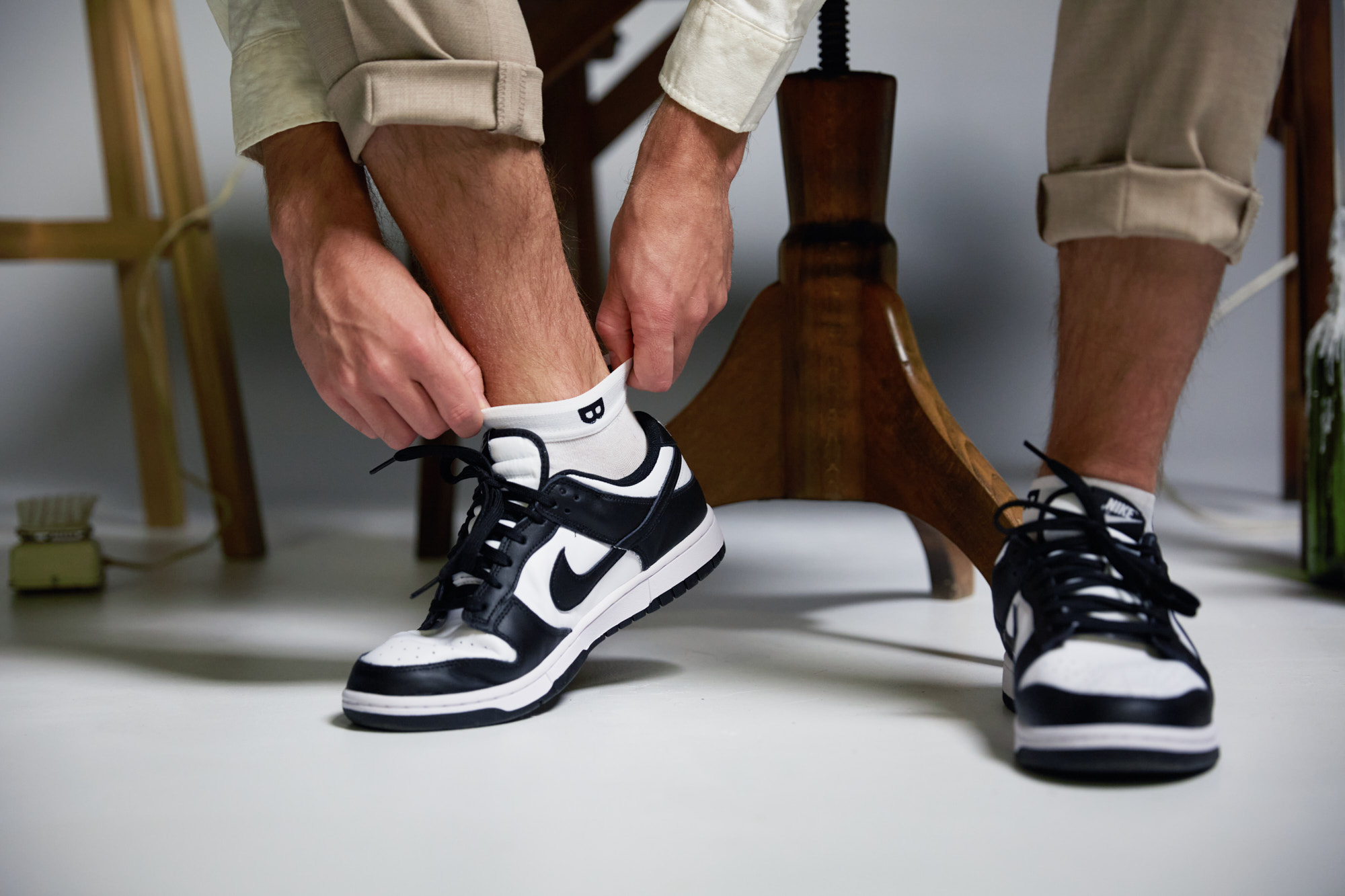Plan-B's Origin sneakersok in gecombineerd met Nike schoen Dunk Low